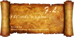 Füstös Lajos névjegykártya